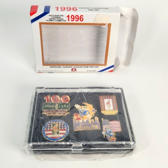 1996 Atlanta Olympics Official Collector 5 pin Set, Mint Condition, unopened - Picture 6 of 16